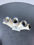 Colonial Williamsburg Salt Glazed 5 Finger Pottery Bud Vase (B)