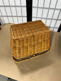 Rattan & Black Metal Basket