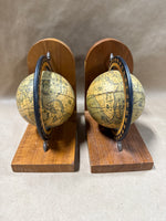 Wooden Rotating Globe Bookends
