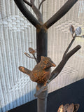 Black & Copper Tone Metal Bird in Branches Accent Table
