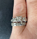 10K and 14K White Gold & Diamond Wedding Set SIZE 5