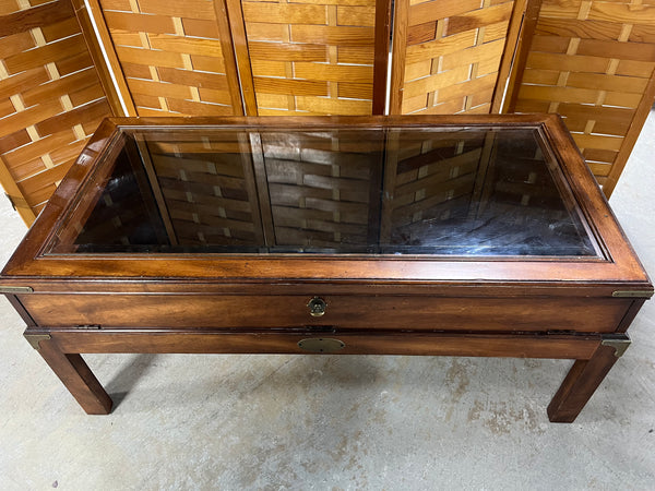 Glass/Wood Coffee Table with Display