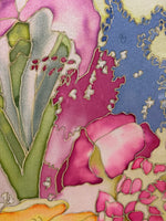 Bouquet Painting on Silk - Signed Gail C. 1989