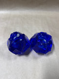 Pair Of Cobalt Blue Rock Candle Votives