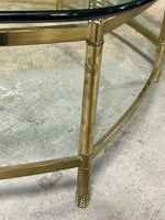 Hexagon Glass/Brass Coffee Table***HEAVY ITEM***