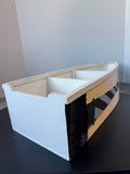 Wooden Boat Shaped 3-Tiered Shelf with Hand Painted Lighthouses