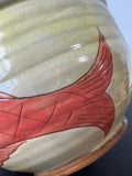Thimble Mill Artist Signed Fish Glazed Pottery Bowl