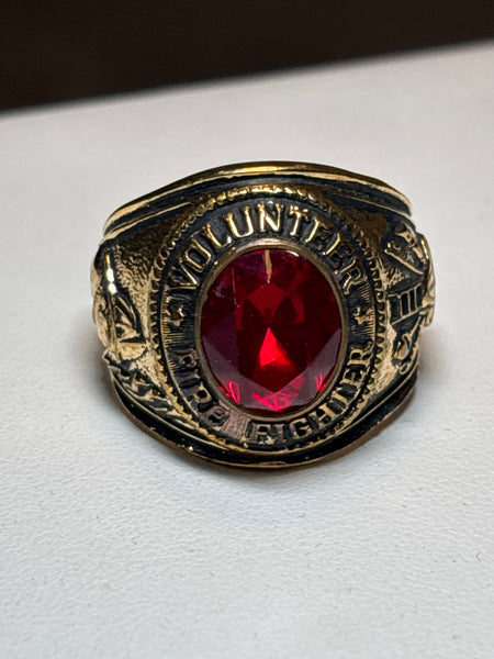 14K Gold Filled Men’s Volunteer Fire Fighter Ring - SIZE 12.25