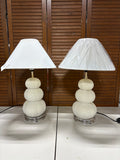 Pair of Faux Stacked Sea Urchin Lamps on Acrylic Bases