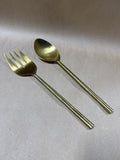 Salad Servers With Brass Finish