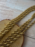 Triple Gold Tone Strand Tassel Necklace