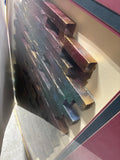 Geometric/ Abstract Constructed Design Painted in Metallic Colors in Shadow Box Frame; Signed