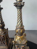 Pair of Ornate Candleholders with Flameless Candles (WORKS)