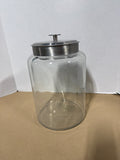 Large Clear Glass Apothecary Jar With Brushed Nickel Lid // 2 Available // PRICED INDIVIDUALLY