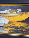 Yellow Reflective Boat Print on Art Board