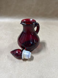 Ruby Red Avon Strawberry Bath Foam Small Glass Pitcher (C)