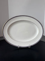 (E) Wedgwood England Palatia R4700 Greek Key Bone China Large Oval Platter