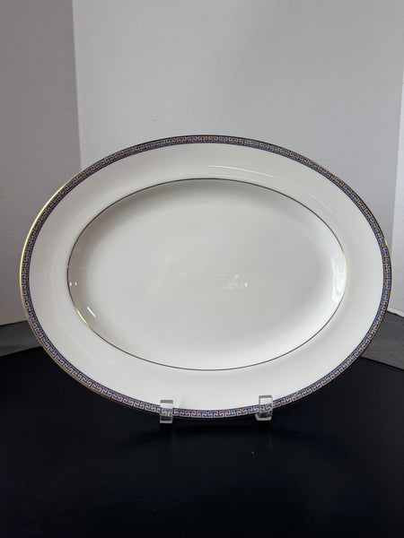 (E) Wedgwood England Palatia R4700 Greek Key Bone China Large Oval Platter