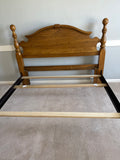 Queen Oak Bed with Rails and Slats