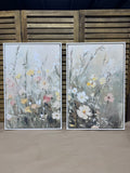 Pair of Muted Wildflower Canvas Art Prints