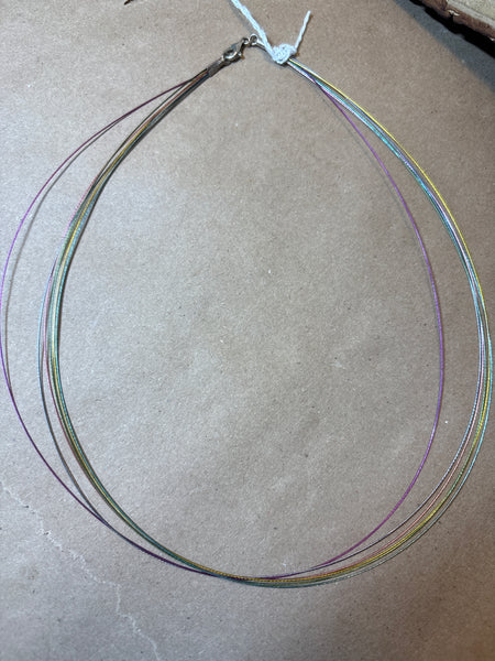 Multi Color Wire Choker with Sterling Clasp