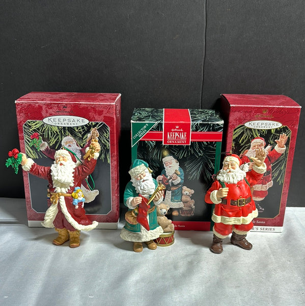Trio Of Hallmark Keepsake Santa Ornaments
