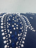 Pair of Navy & White Paisley Embellished Throw Pillows