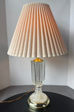 Pressed Glass Brass Vintage Table Lamp (WORKS)