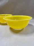 Pair Of Yellow Glass Pyrex Bowls