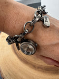 Gunmetal Charm Watch Bracelet