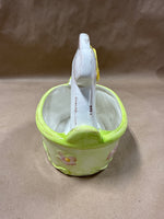 Ceramic Easter Bunny Basket With Bunny Handle