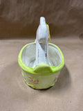 Ceramic Easter Bunny Basket With Bunny Handle