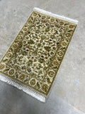 Small Hand Woven Rug (A); cream/brown/khaki color tones; 40"x24"