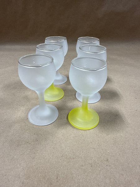 Set Of 6 Frosted Cordial Glasses