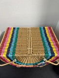 Rainbow Ciroa Resin Woven Picnic Basket