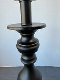 Black Metal & Marble 3-Way Candlestick Table Lamp (WORKS)
