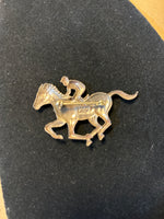 Sterling Jockey on Horse Pin by Lang