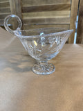 Floral Clear Glass Gravy Boat
