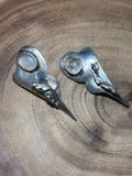 Modern Silver Earrings; Signed