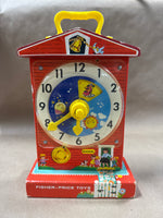 Vintage Fisher-Price Teaching Clock Wind Up Music Box 1962-1968 // READ DESCRIPTION \\