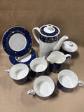 11 Piece Galaxy Tea Set By Sakura With 14k Gold