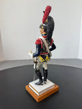 11 Regiment de Cuirassiers Van Gerdinge Sitzendorf Porcelain French Soldier with Wooden Base & Box