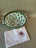 Temp-tations Old World Round Bread Basket With Napkin - Appears Unused
