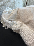 Pair of Bohemian Off White Knit Accented Throw Pillows with Fringe