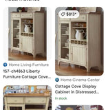 Liberty Furniture Cottage Cove Distressed Weathered Ivory & Maple Two Tone Cabinet***HEAVY ITEM***READ DETAILS ON PICK UP POLICY