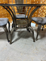 Metal/Glass Dining Table with (4) Chairs ****READ DESCRIPTION CAREFULLY***