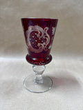 Bohemian Red Glass Goblet Vase