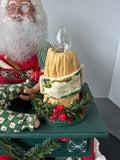 Holiday Scene Vintage Painting Santa AS IS (READ DESCRIPTION CAREFULLY)