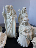 12-Piece Mikasa Holiday Splendor Gold Trimmed Cream Porcelain Nativity Set in Box