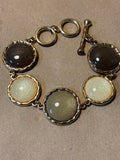 Gold, Brown & White Circle Bracelet